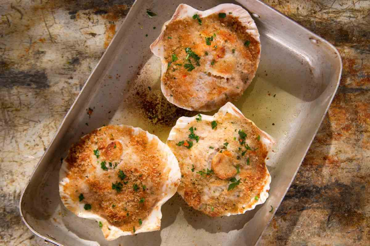 teglia di capesante gratinate