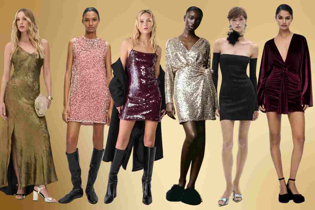 collage foto vestiti di natale economici brand low cost