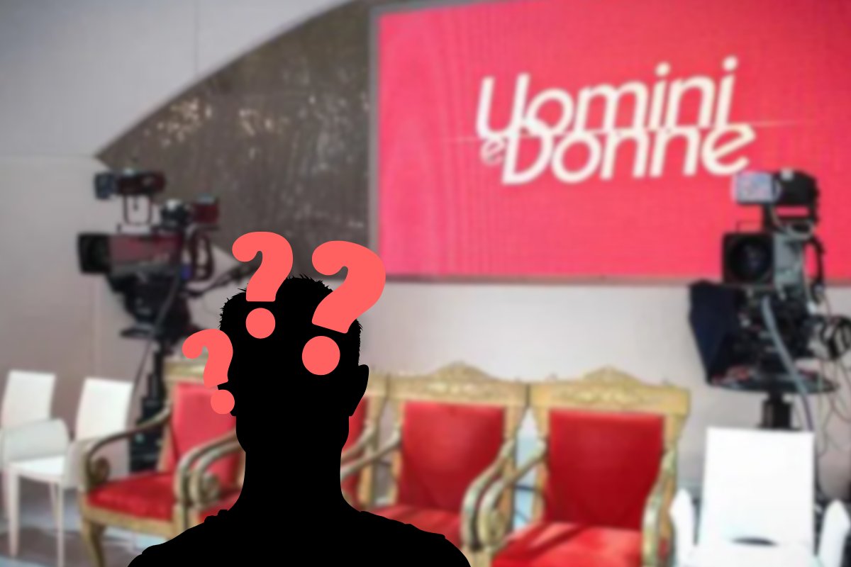 Sagoma di un uomo nera e studio di Uomini e Donne