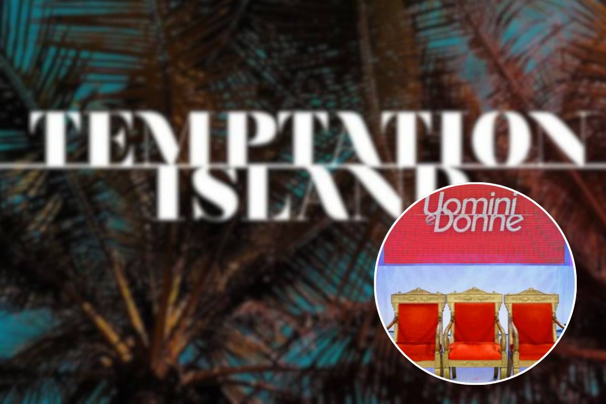 Logo Temptation Island e studio di Uomini e Donne
