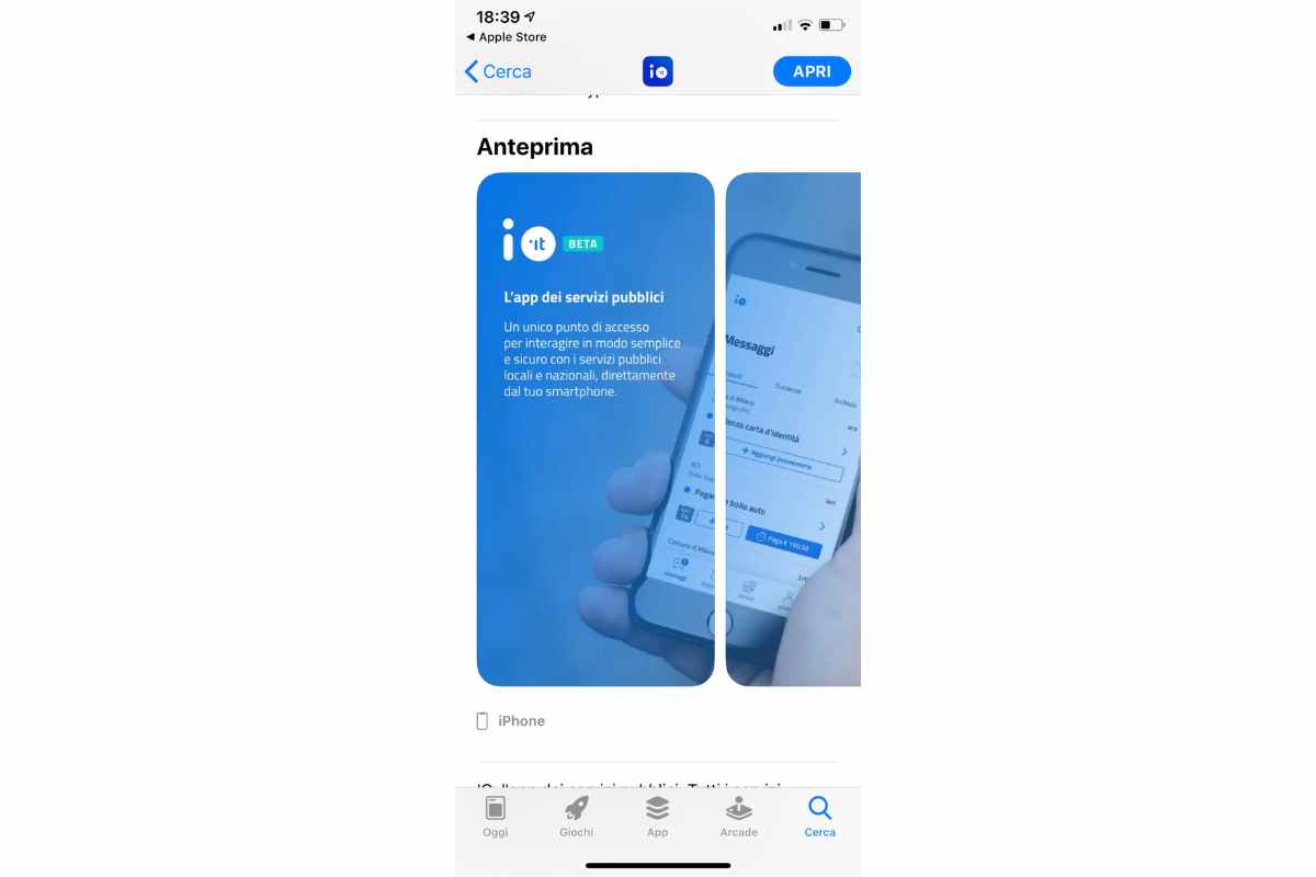 screenshot dell'app IO con patente di guida digitale