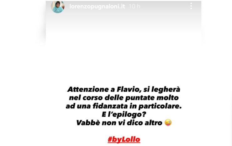 Anticipazioni di Lorenzo Pugnaloni su Temptation Island