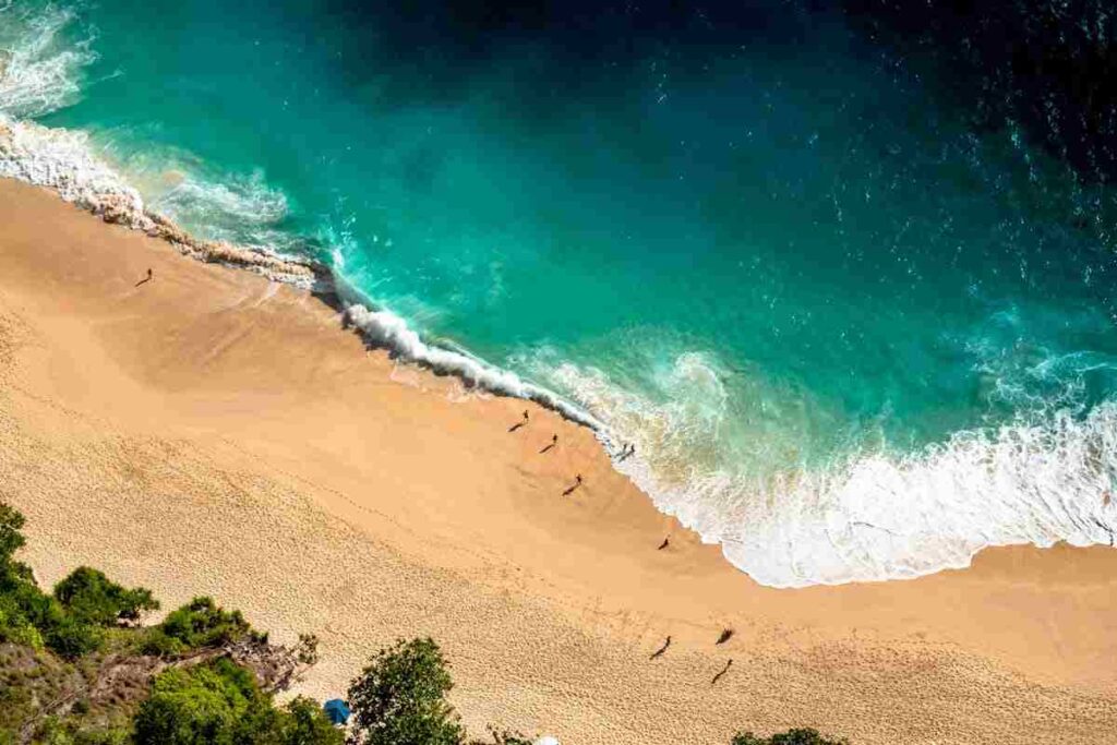 Spiaggia di Bali presa dall'alto