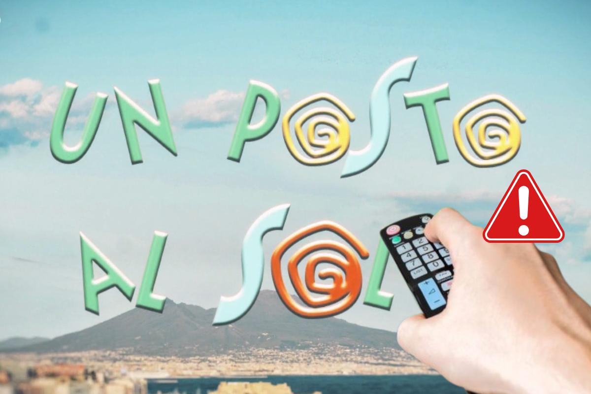 Logo Un posto al sole con mano e telecomando