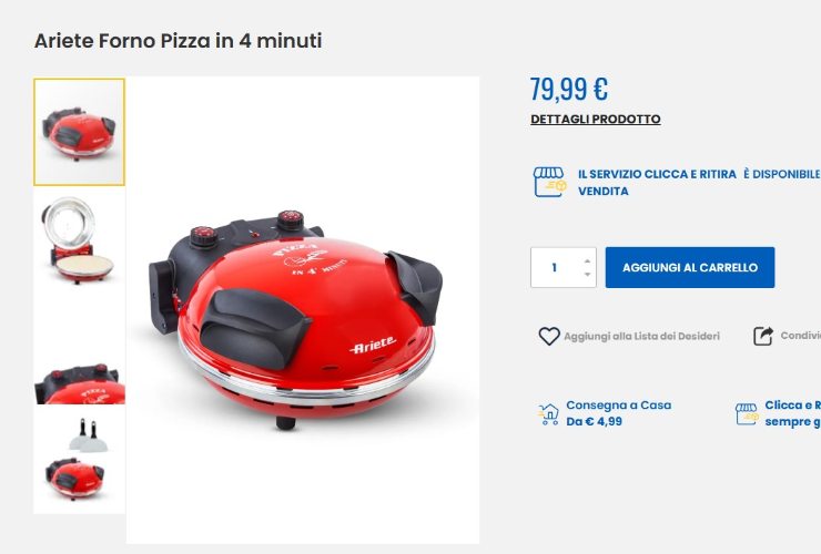 forno da pizza ariete eurospin