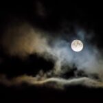 Luna con nuvole in cielo