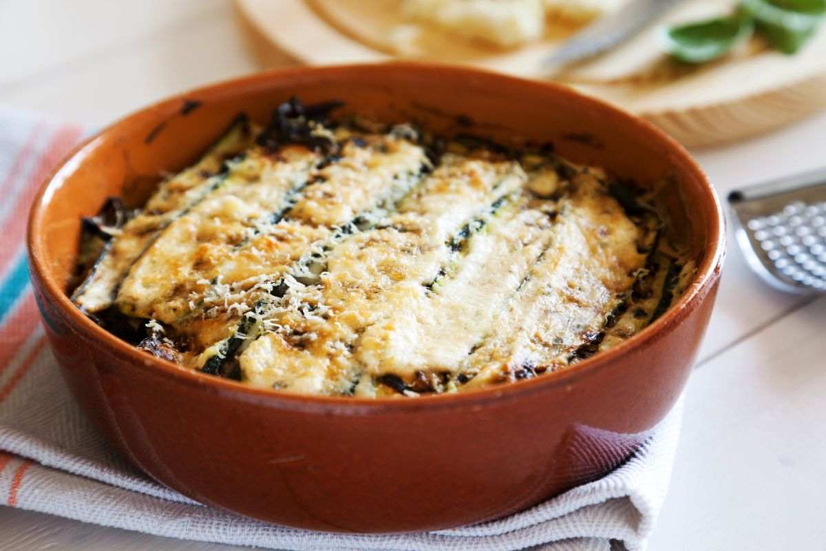 tiella con parmigiana di zucchine
