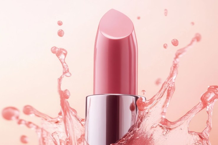 rossetto su sfondo rosa