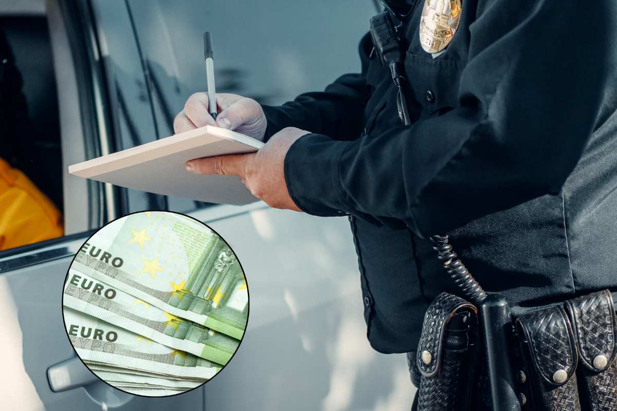 poliziotto che fa una multa