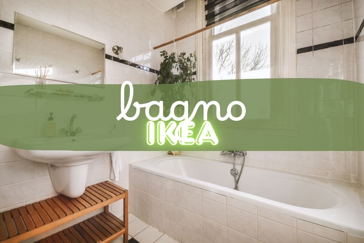 bagno di sfondo e scritte in primo piano