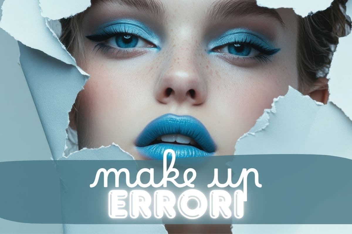 Donna con trucco azzurro