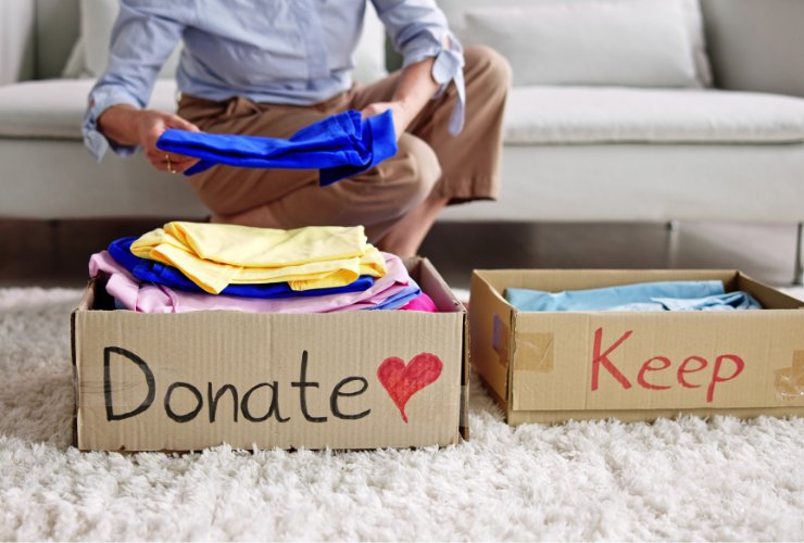 Scatoli separati per i decluttering