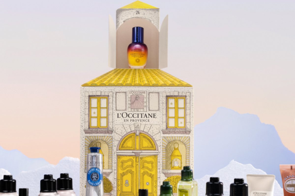 Calendario avvento Occitane, carta forma di castello