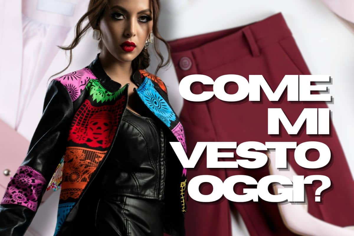 donna con giacca colorata