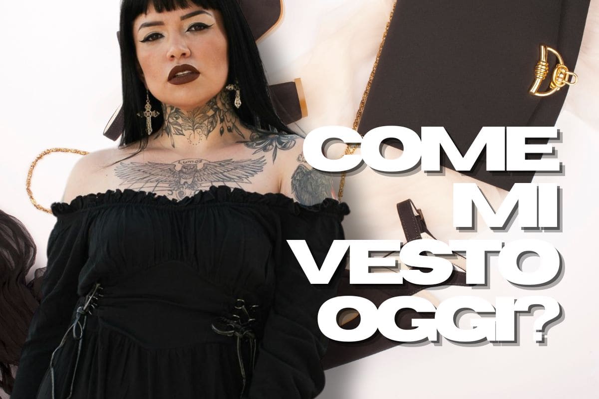 Donna con abito nero