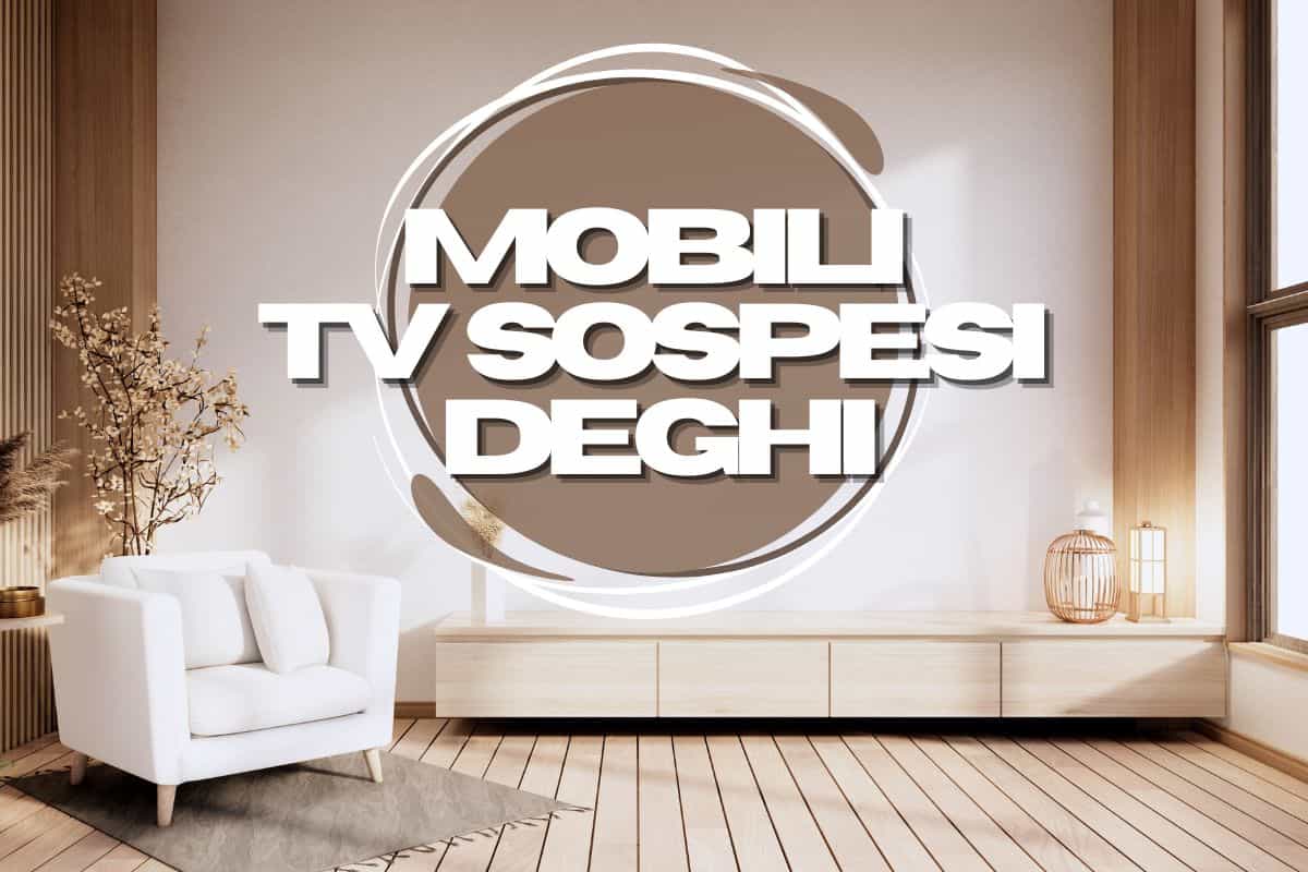 salotto con mobile sospeso