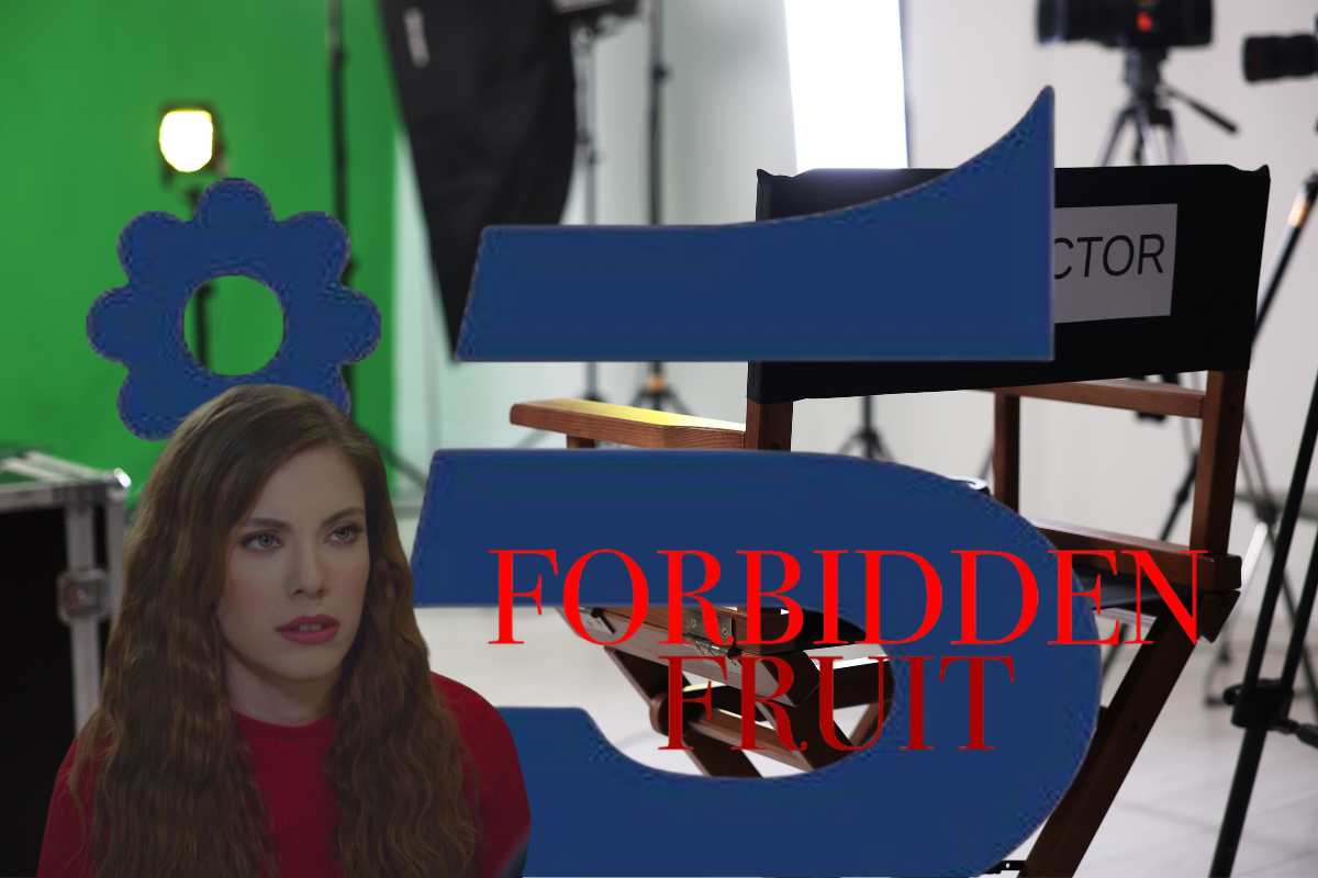 Yildiz ed i loghi di Canale 5 e Forbidden Fruit ed un set per le riprese