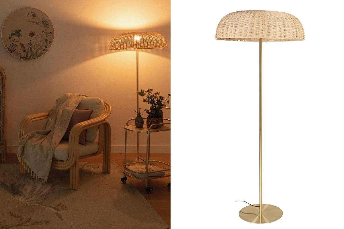 lampada in rattan