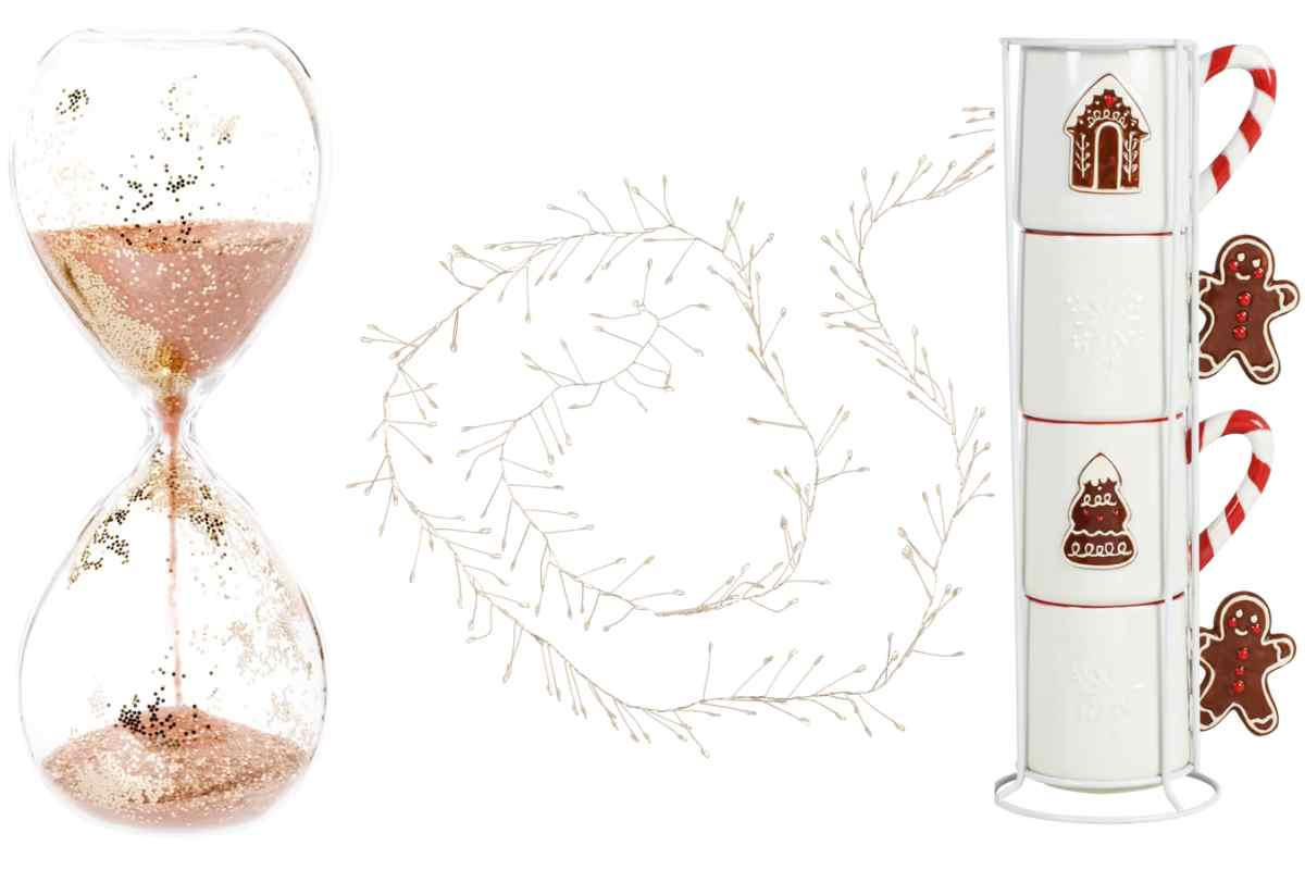 clessidra, luci led e tazze tra le offerte di Natale Maisons du Monde