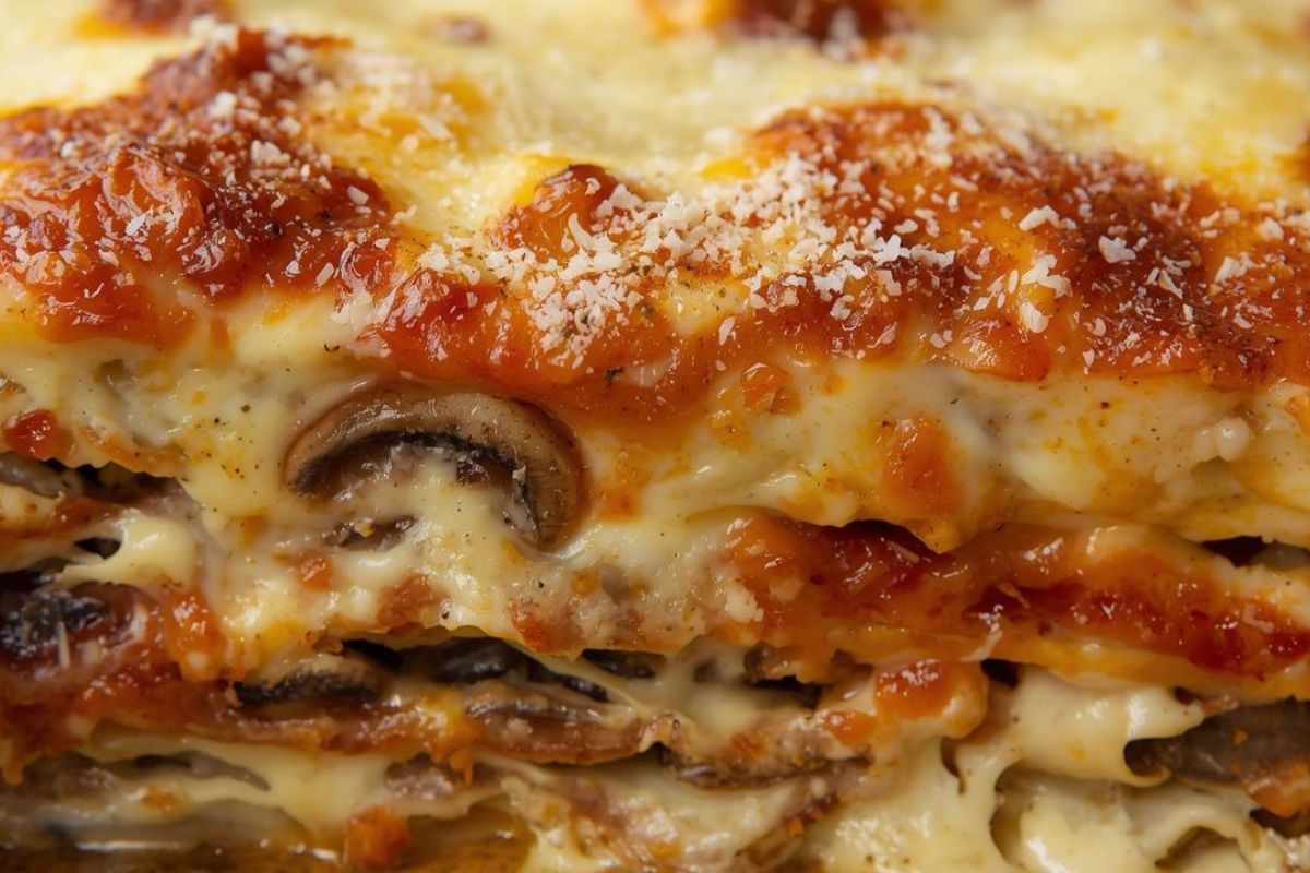 lasagna con zucca provola e porcini