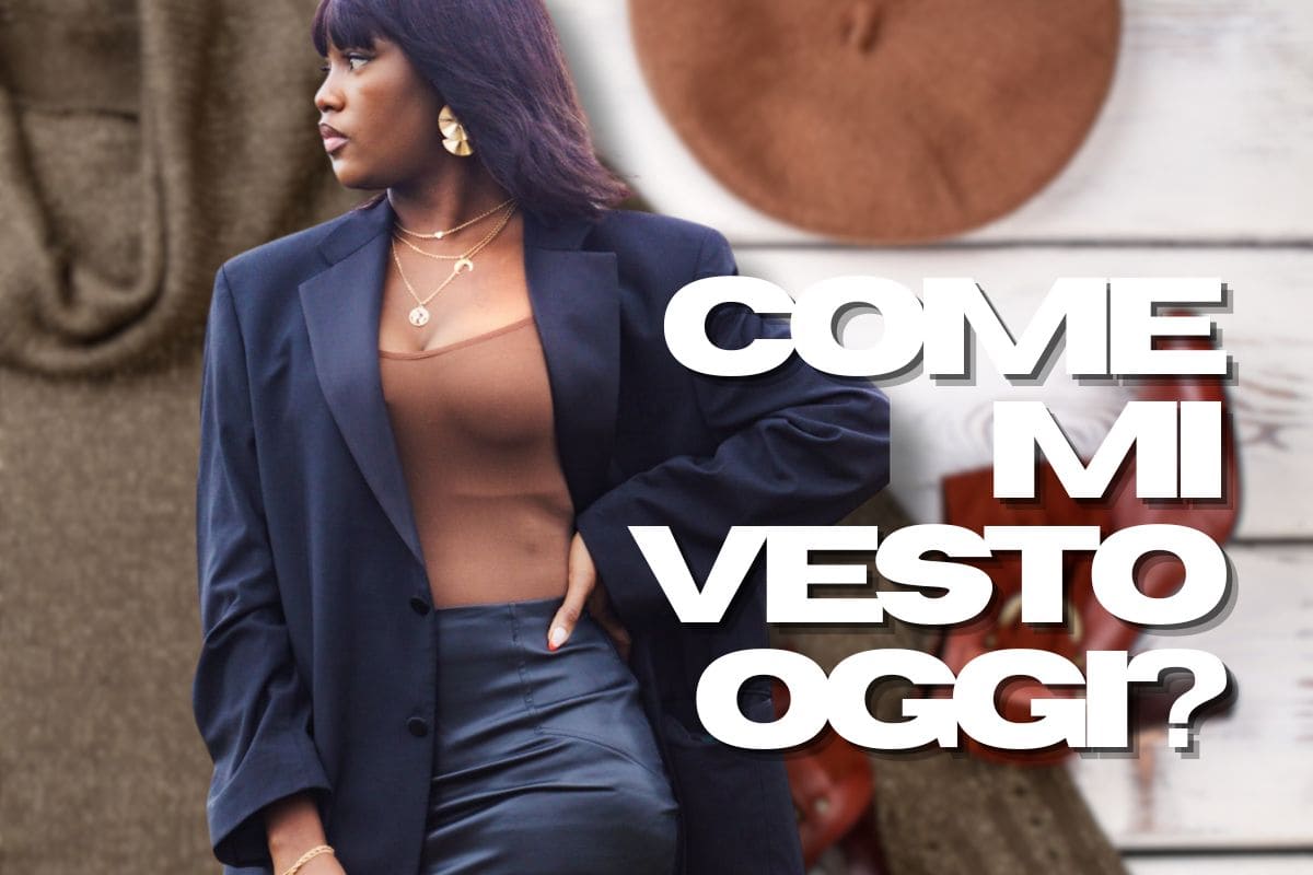 Donna con gonna di pelle