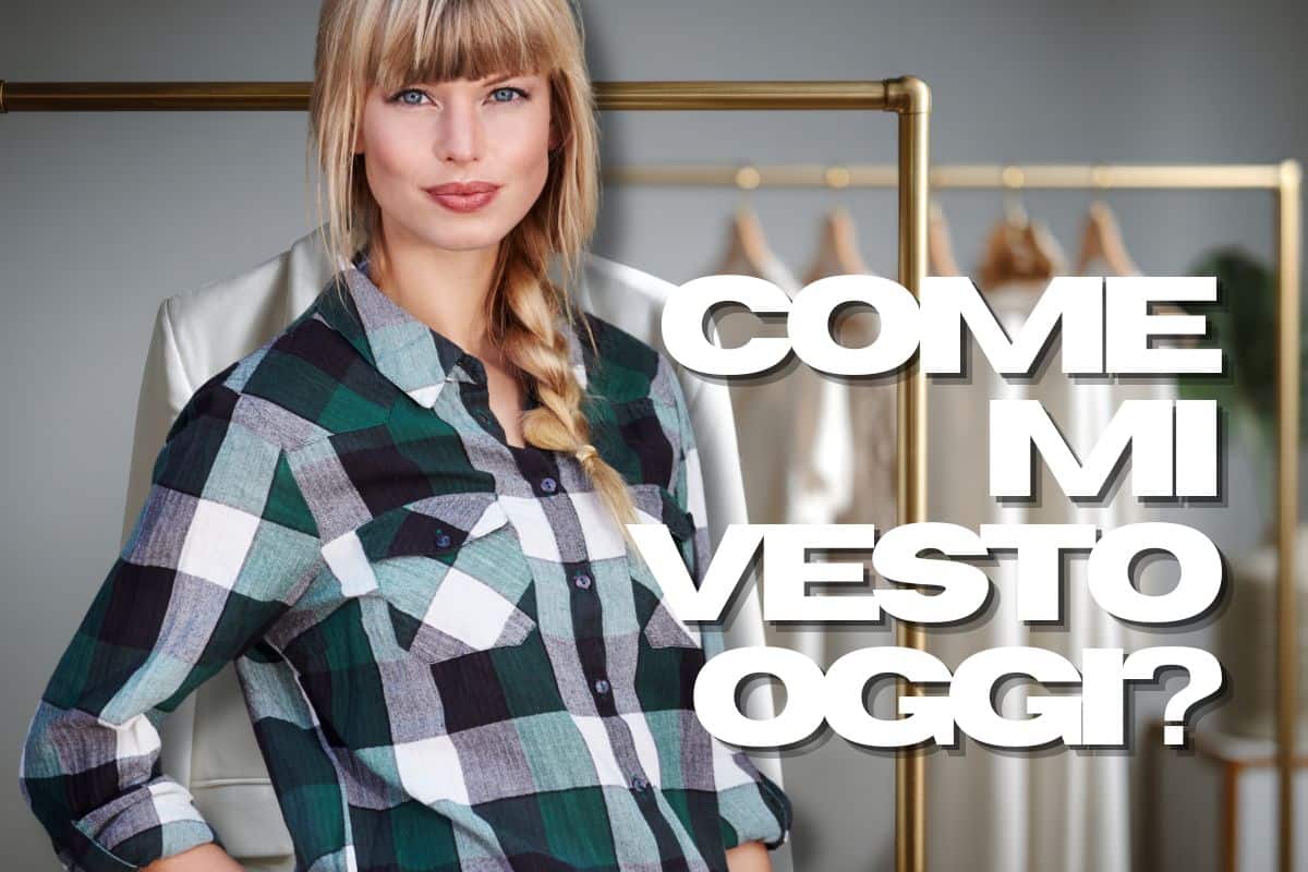 Donna con camicia a quadri