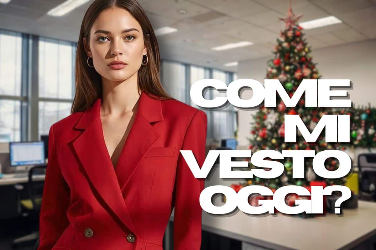 Donna con blazer rosso