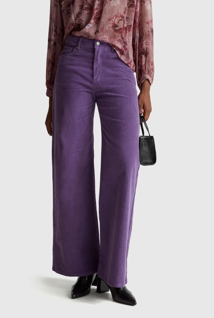 Pantaloni velluto viola
