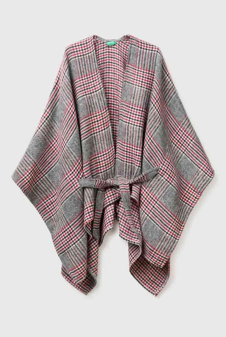 Mantella tartan rossa e grigia