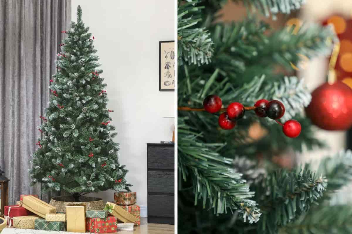 Albero Di Natale con pigne e bacche