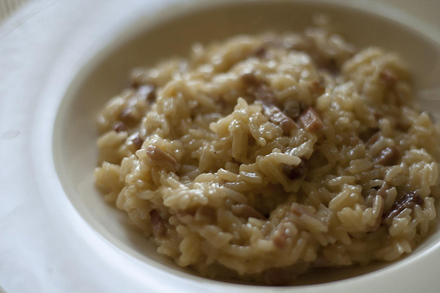 Risotto mele e speck