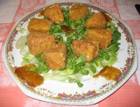 Camembert fritto insalata