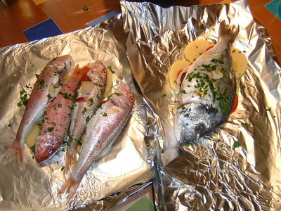 Pesce al cartoccio preparazione