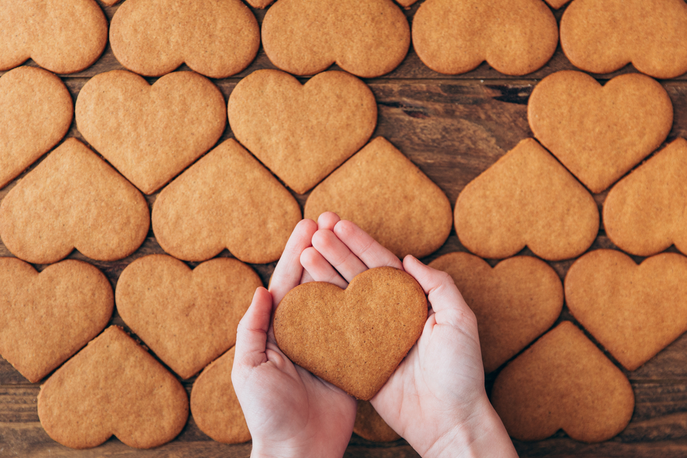 Biscotti a forma di cuore per San Valentino