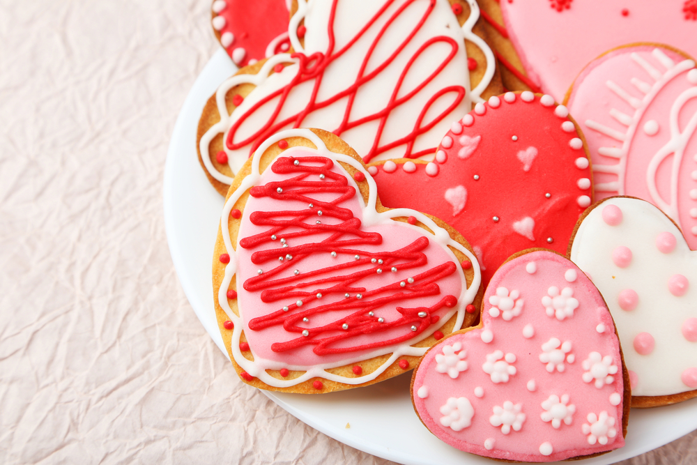 Biscotti glassati a forma di cuore