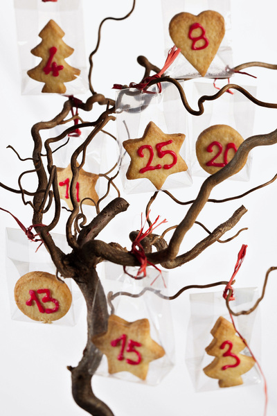 Calendario dell’avvento fatto con i biscotti