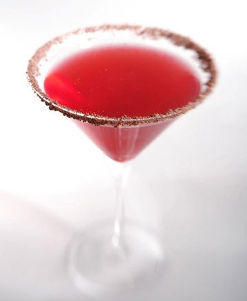 Cocktail con lamponi e cioccolato