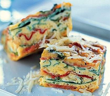 frittata rucola e prosciutto crudo