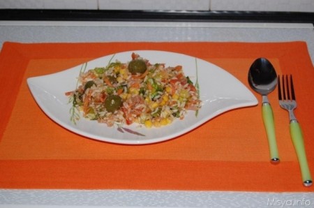 insalata di riso con mais