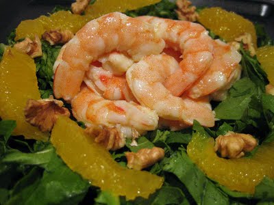 insalata gamberi arance noci