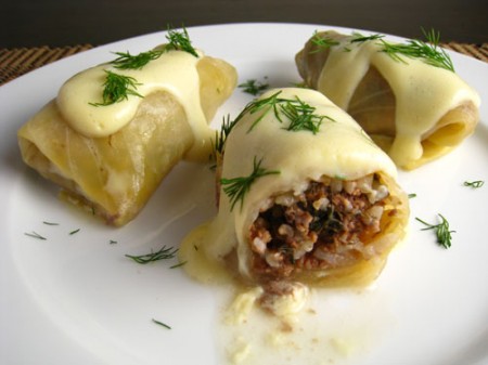 Involtini di cavolo cappuccio e carne