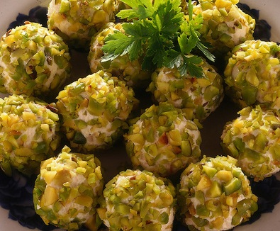 Palline di salmone e pistacchio