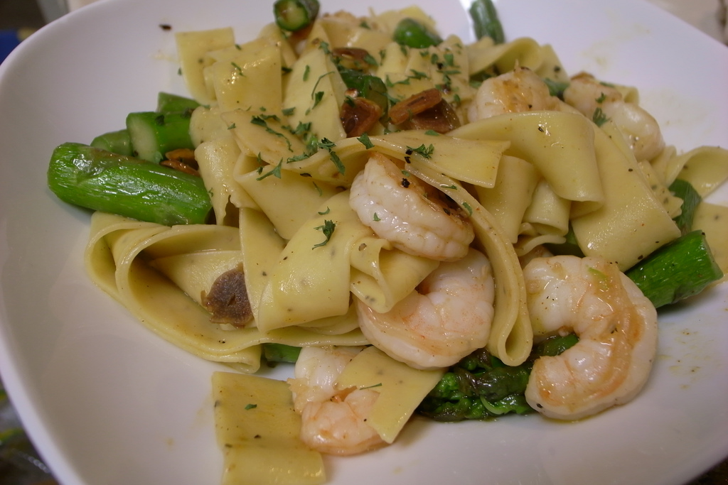 Pappardelle asparagi e gamberi