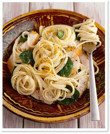 Linguine con lime e tofu