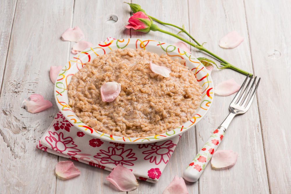 risotto petali rosa