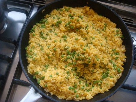 risotto piselli salsiccia e zafferano