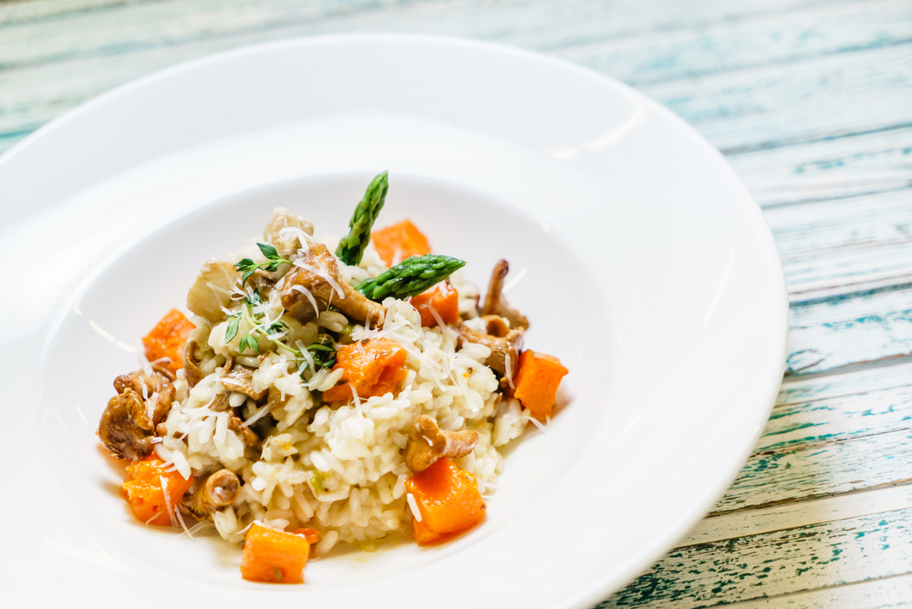 Risotto con zucca e porcini