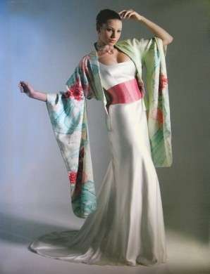 Pink and green kimono