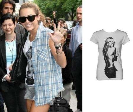 Miley Cyrus e la t shirt di Heidi Klum