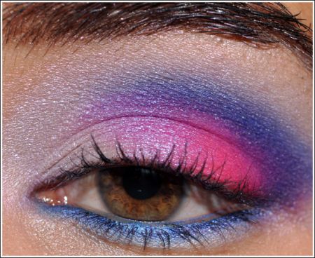trucco viola e rosa